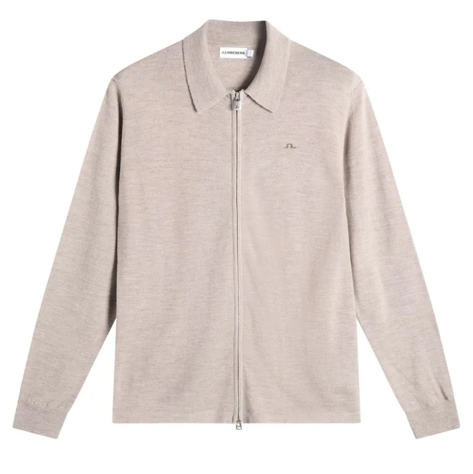 Caleb Merino Cardigan Herre Brindle Melange