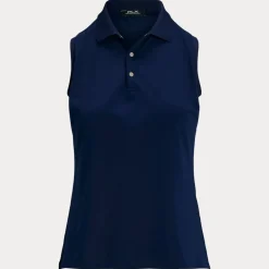 Classic Fit Sleeveless Pique Dame Navy