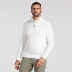 Cloudspun 1/4 Zip Fleece Herre Hvit