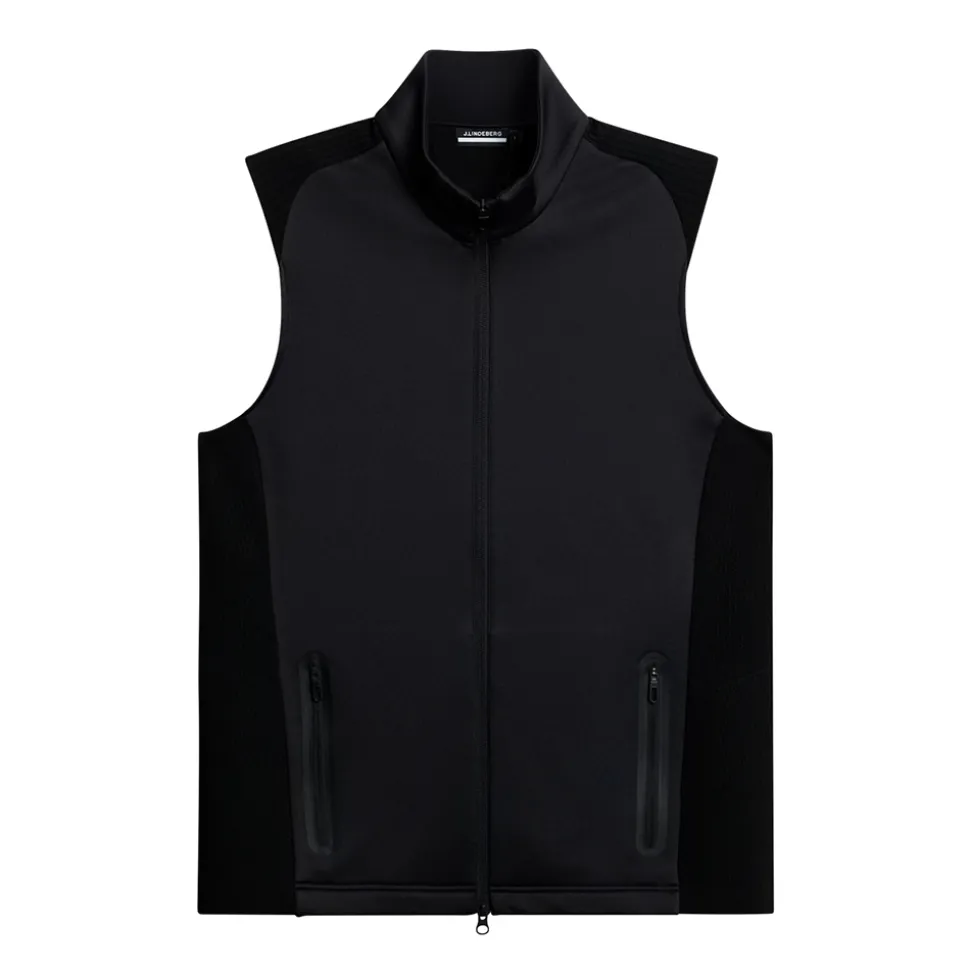 Dane Hybrid Strikket Zip Vest Herre Svart