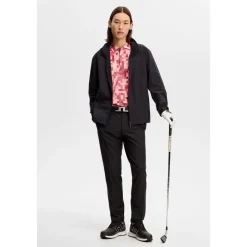 Dario Tour Print Pique Herre Rosa