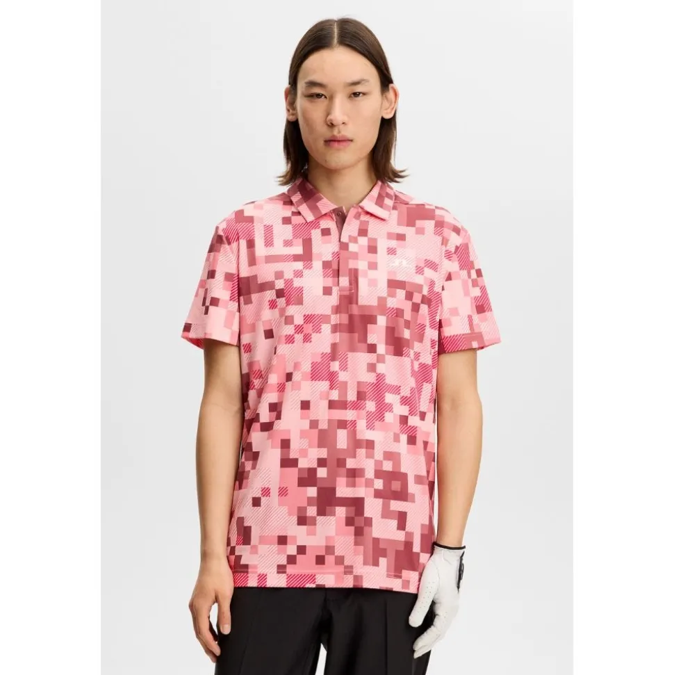 Dario Tour Print Pique Herre Rosa