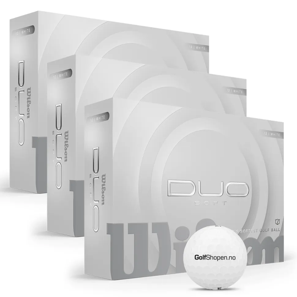 Duo Soft Golfball Golfshopen.no Logo Hvit 3 Dusin