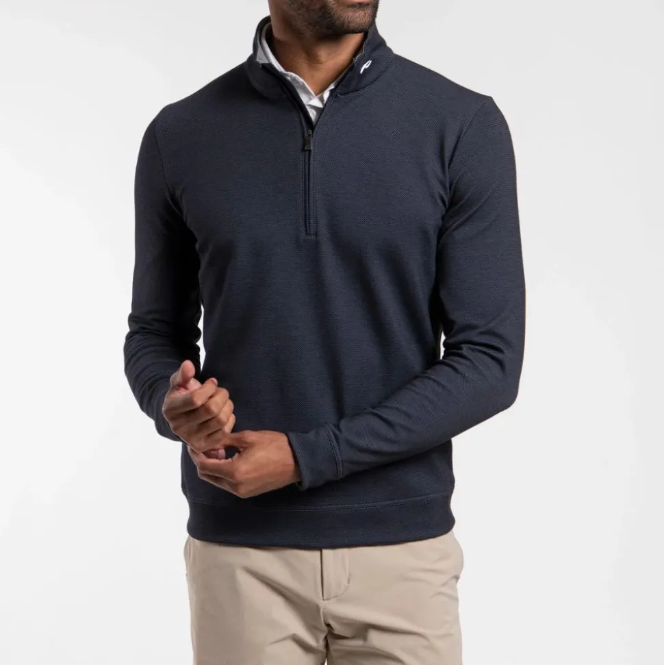 Essentials Half Zip Midlayer Herre Navy/Grå