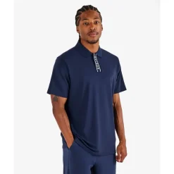 Evergreen Block Placket Pique Herre Navy