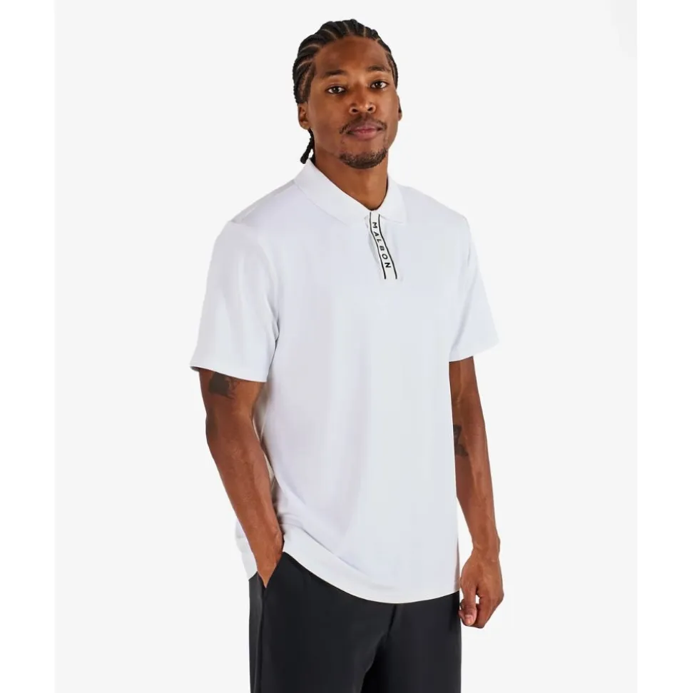 Evergreen Block Placket Pique Herre Hvit