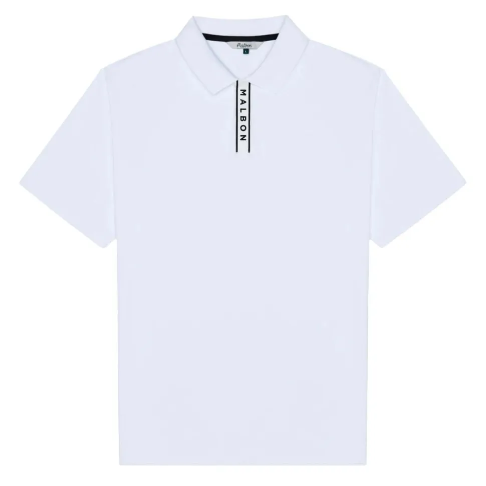 Evergreen Block Placket Pique Herre Hvit