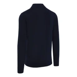 Merino Blend Quarter Zip Logogenser Navy