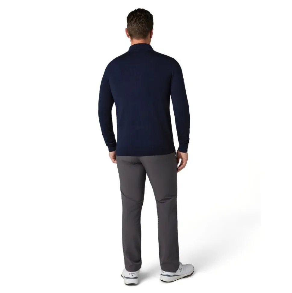 Merino Blend Quarter Zip Logogenser Navy