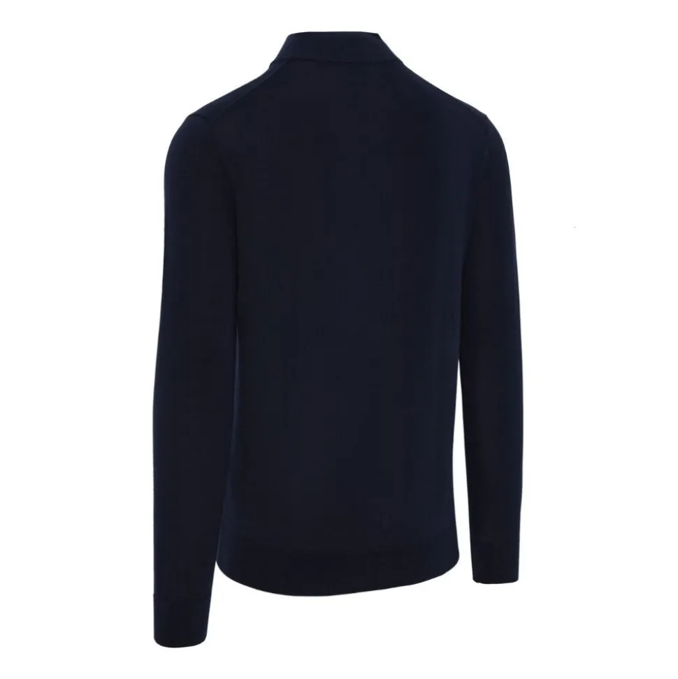 Merino Blend 1/4 Zip Genser Herre Navy