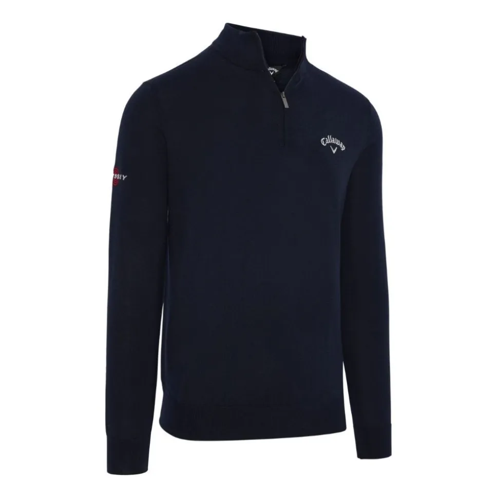 Merino Blend 1/4 Zip Genser Herre Navy