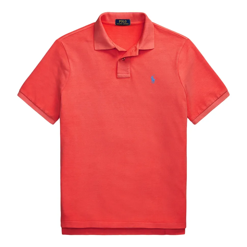 Mesh Slim Fit Pique Herre Rød