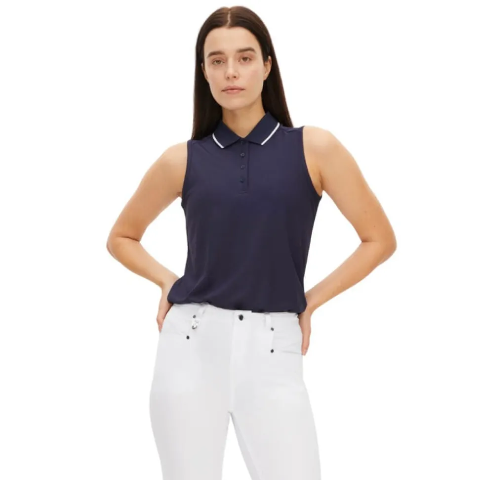 Miriam Sleeveless Pique Dame Navy