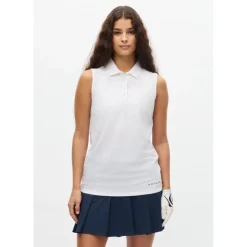 Miriam Sleeveless Pique Dame Hvit