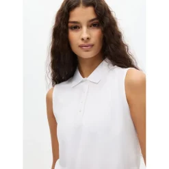 Miriam Sleeveless Pique Dame Hvit