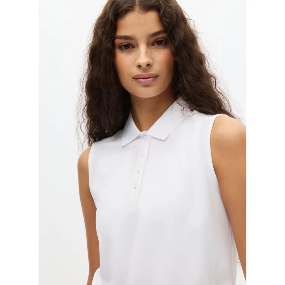 Miriam Sleeveless Pique Dame Hvit