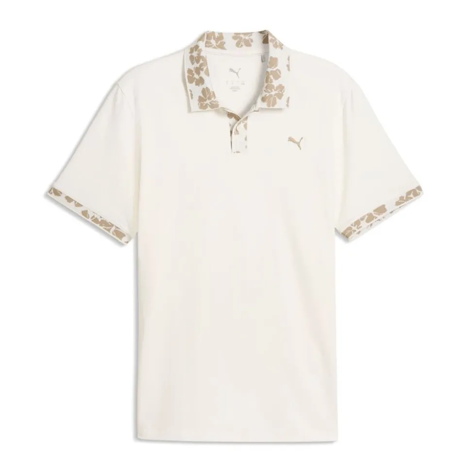 Modalon Floral Rib Pique Herre Hvit/Beige