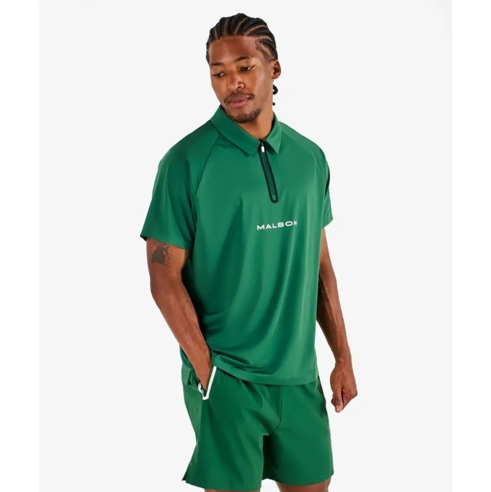 Performance Zip Raglan Pique Herre Grønn