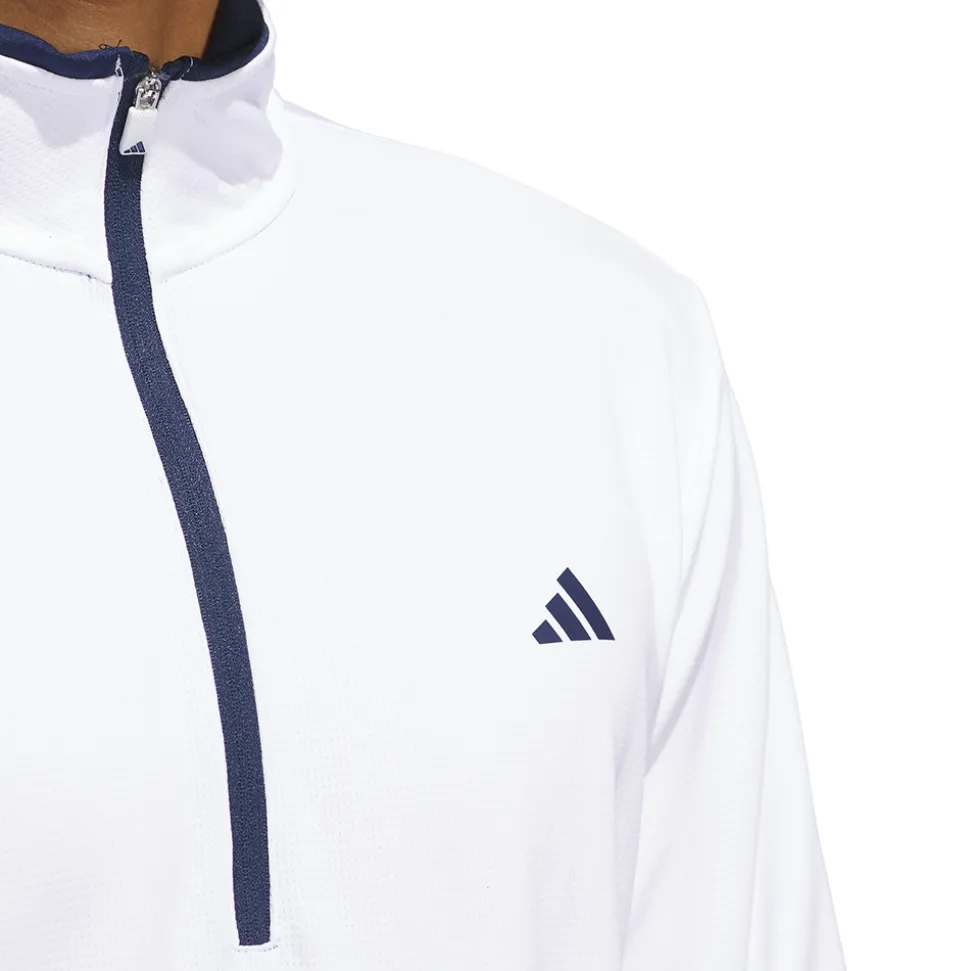 Quarter Zip Pullover Genser Herre Hvit
