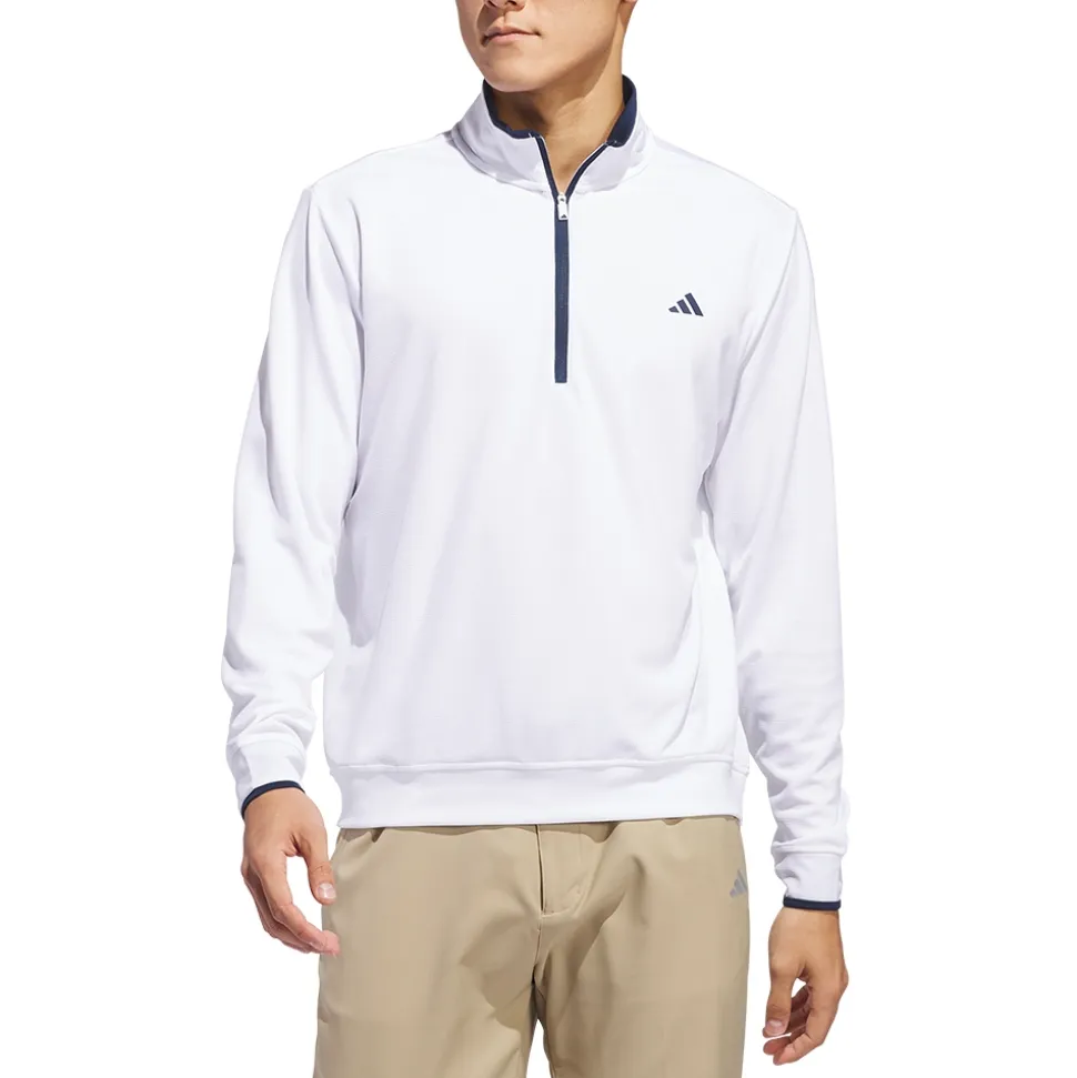 Quarter Zip Pullover Genser Herre Hvit