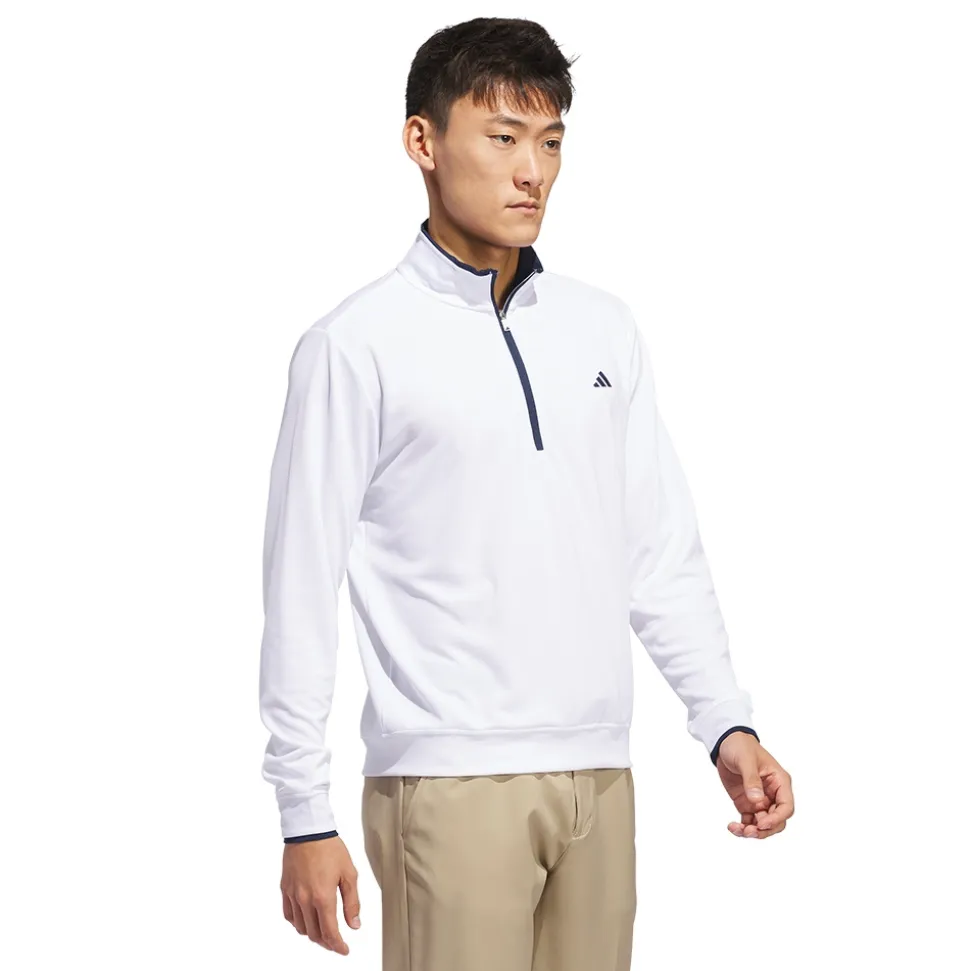 Quarter Zip Pullover Genser Herre Hvit