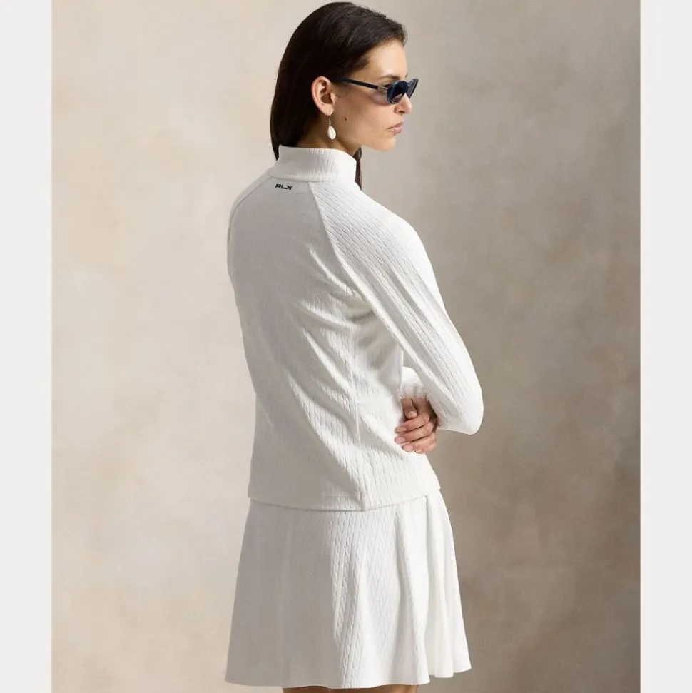 RLX Cable Knit Full Zip Genser Dame Hvit