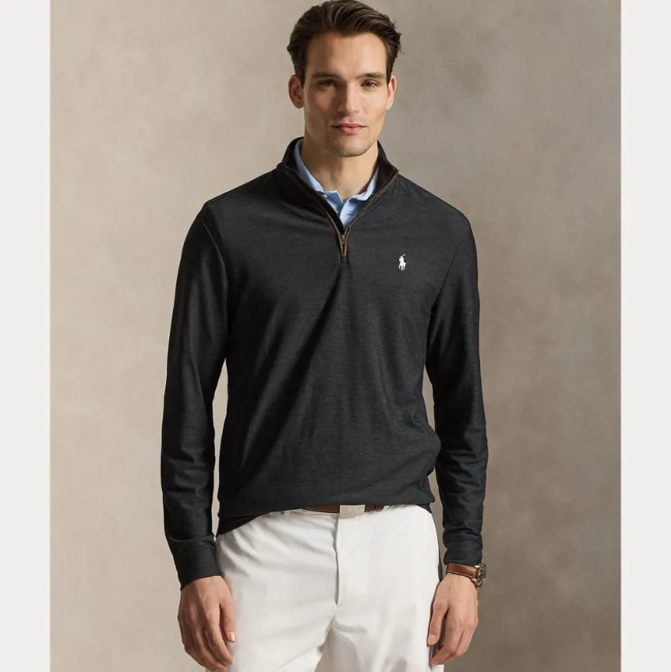RLX Mesh Quarter Zip Pullover Herre Svart