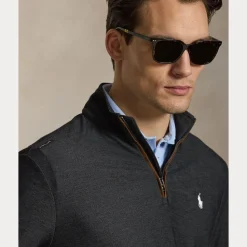 RLX Mesh Quarter Zip Pullover Herre Svart