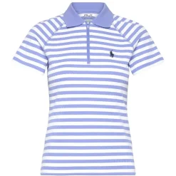 RLX Striped Cable Quarter Zip Pique Dame Blå/Hvit