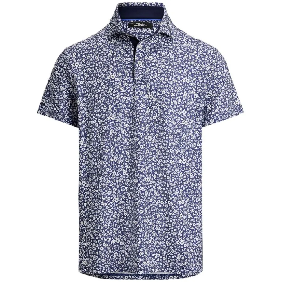 RLX Tailored Fit Performance Pique Herre Navy/Hibiscus