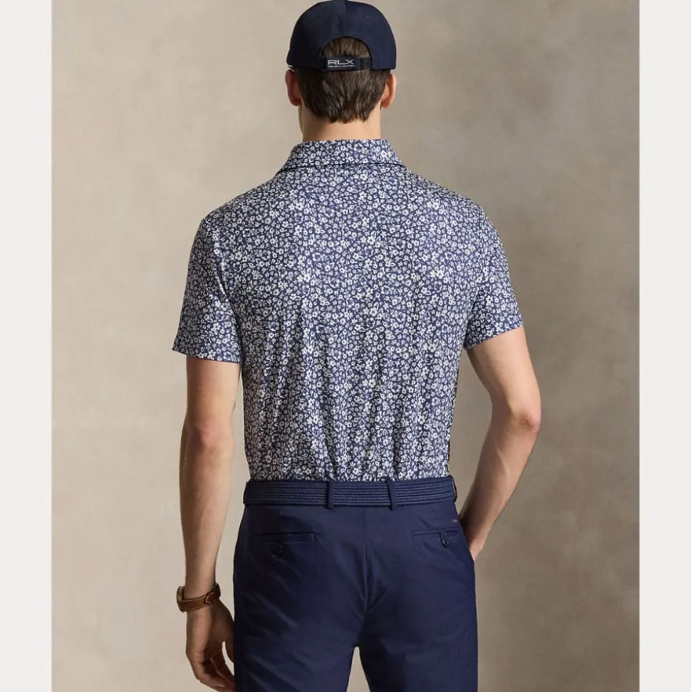 RLX Tailored Fit Performance Pique Herre Navy/Hibiscus