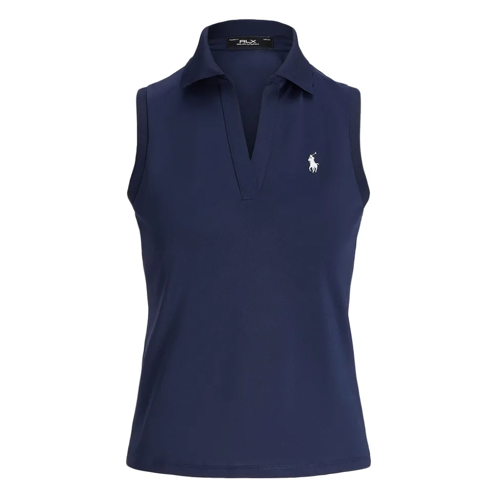 Sleeveless Pique Dame Navy