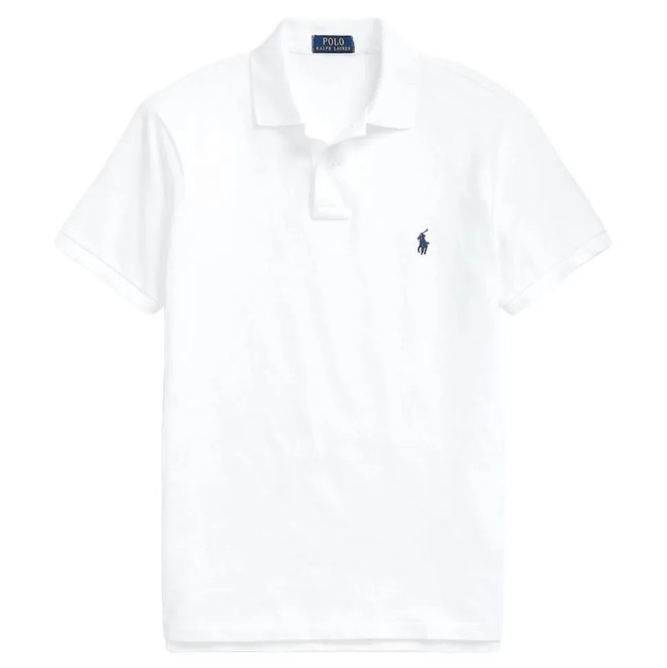 Slim Fit Mesh Pique Herre Hvit