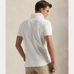 Slim Fit Mesh Pique Herre Hvit