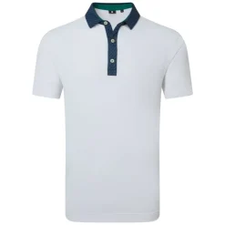 Star Geo Trim Pique Herre Hvit/Navy
