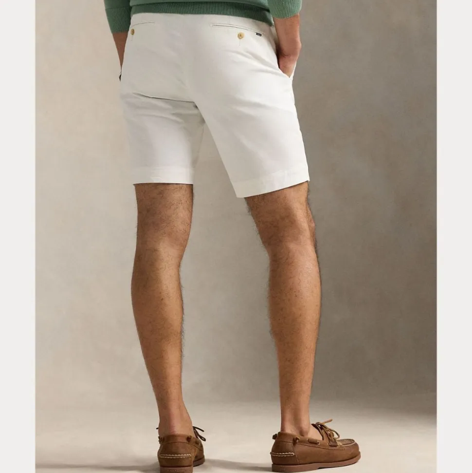 Stretch Slim Fit Chino Shorts Herre Hvit