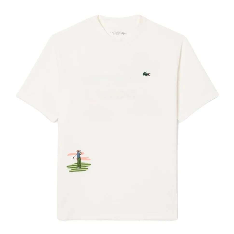 Ultra Dry Golf Print T-Skjorte Herre Hvit