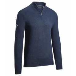 1/4 Zip Wind Stop Genser Herre Navy